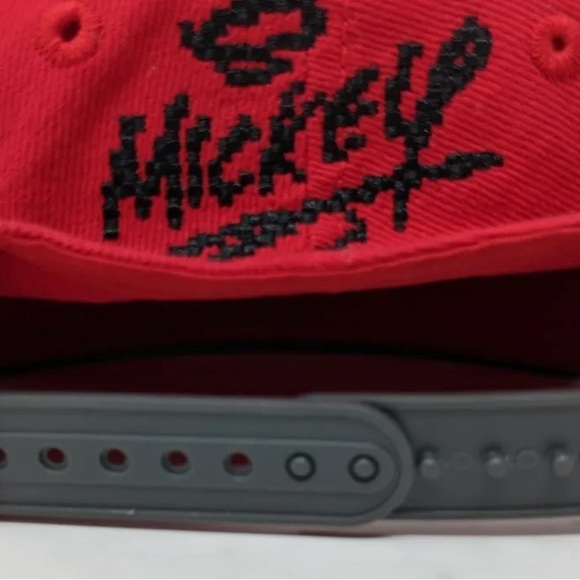 Disney Parks Pixel Cross-Stitch Mickey Mouse Red Adjustable Youth Cap, EUC. - Picture 4 of 6